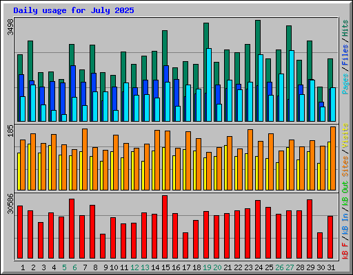 Daily usage for July 2025