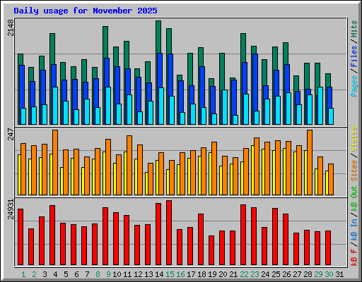 Daily usage for November 2025