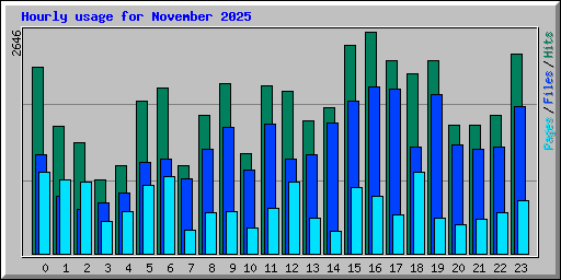 Hourly usage for November 2025