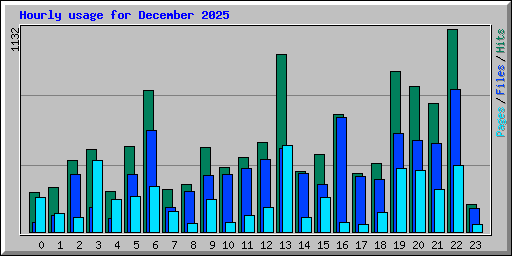 Hourly usage for December 2025