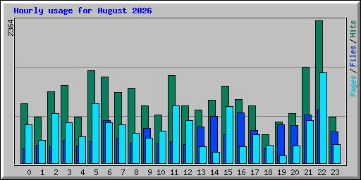 Hourly usage for August 2026